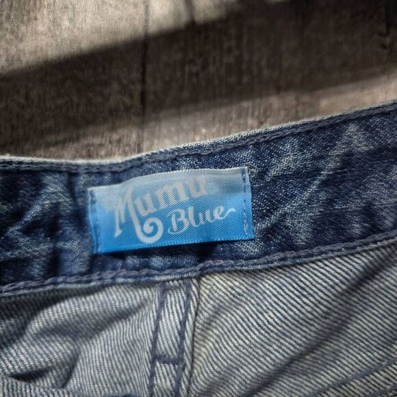 Mumu Blue Distressed Cut-Off Blue Jean Shorts Womens - Picture 3 of 5